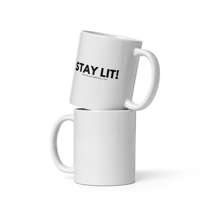 Stay Lit White glossy mug